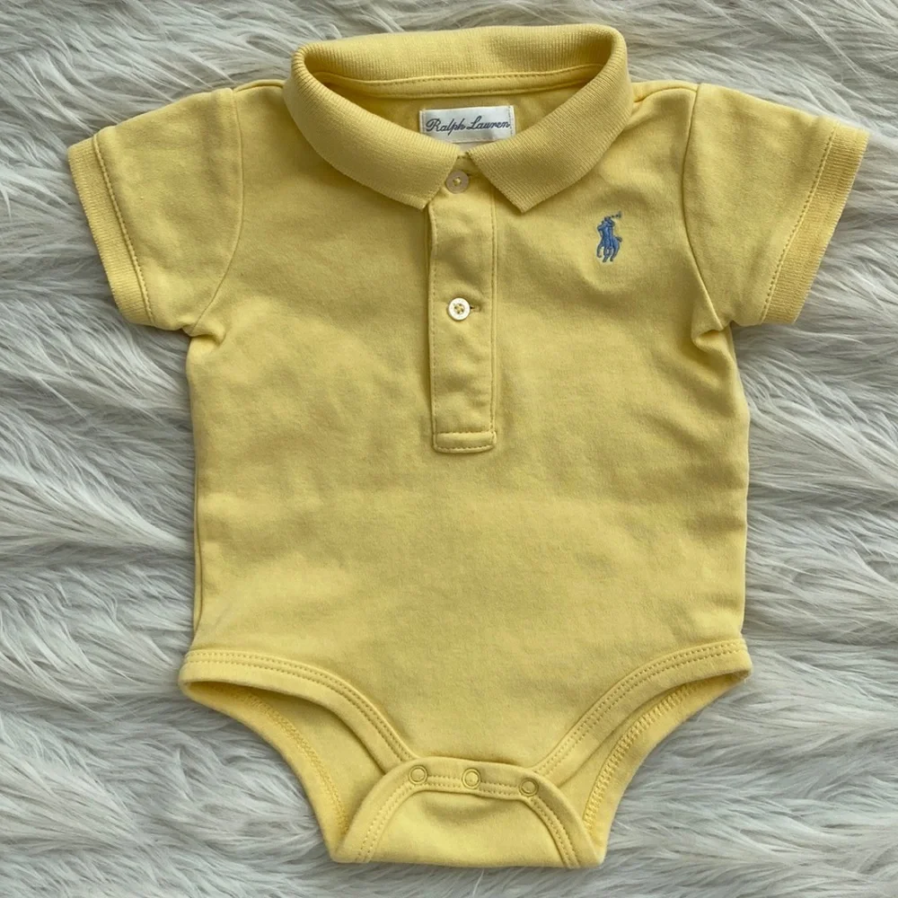 Ralph Lauren | Butter Yellow Cotton Polo Bodysuit